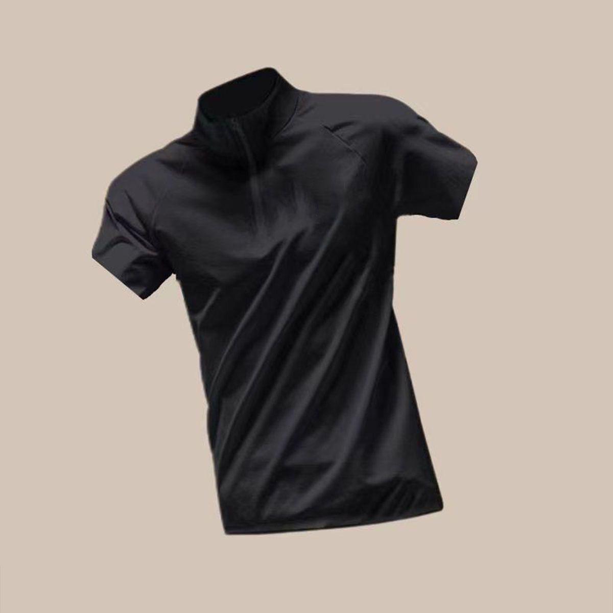 

Elastic Quick-Dry Stand-Up Collar Sports Shirt 3XL