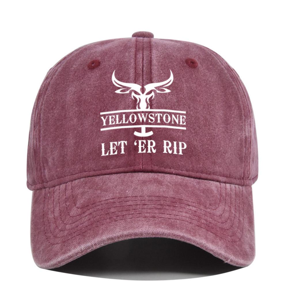 Cap Baseball Retro Printed Peaked Cap Washed Distressed Visor Fashion Cotton