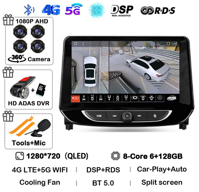 Android 14 Carplay Auto 4G+WIFI Car Radio For Chevrolet Tracker 4 2019 2020 2021 2022 Multimedia Stereo Video Player GPS Audio