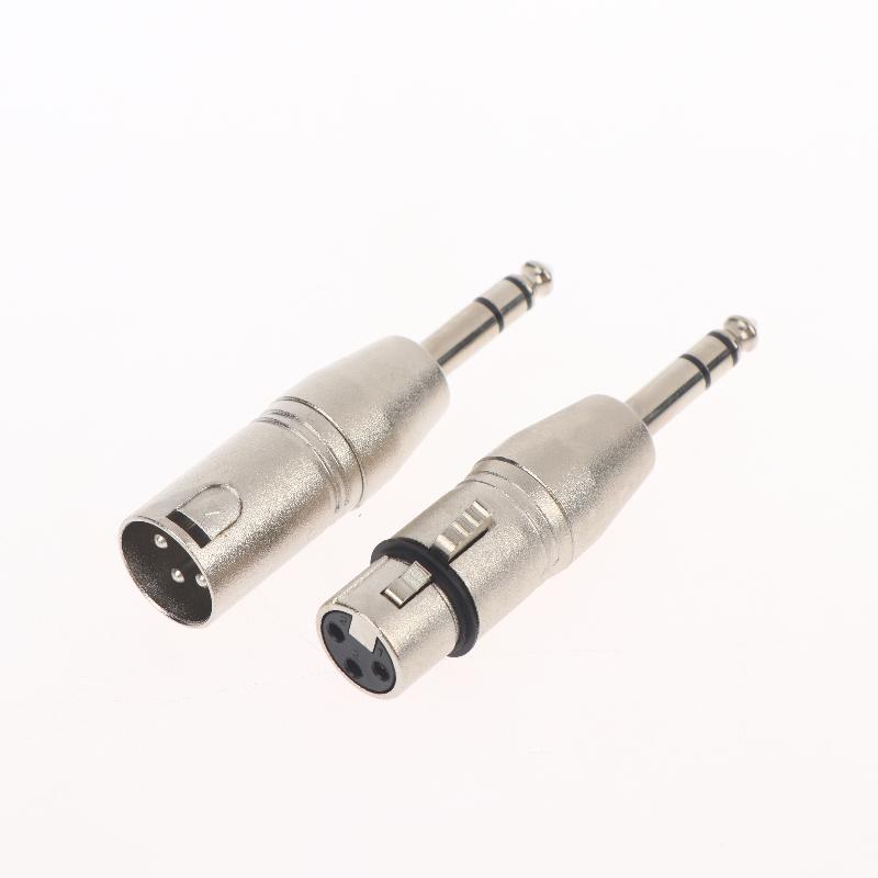 1/2Pcs 6.5Mm Stereo 1/4" Trs Male To Xlr 3Pin Female & Male Stereo Balanced Audio Connectors 1/4 Inch Trs To Xlr Adapter Set