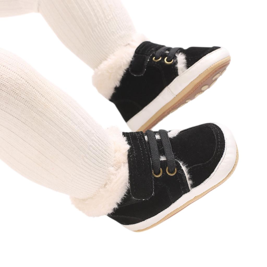Baby Snow Boots with Hook and Loop Closure Lined Winter Boots for Infant Boys Girls