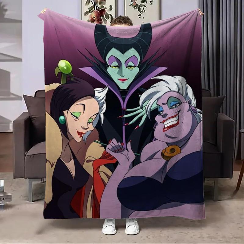 Disney Classici Cattivi Estate Inverno Bambini Adulti Coperta in Flanella Morbida Peluche per Bambini per Camera da Letto Viaggio Ufficio Divano Coperta