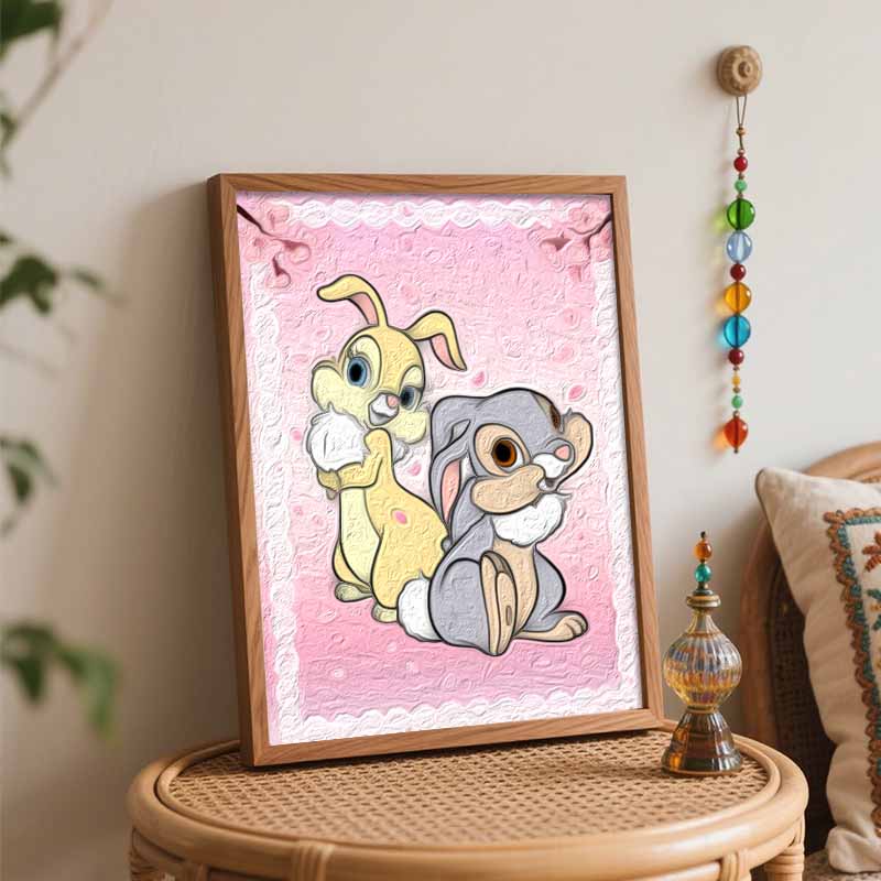 Disney Thumper and Miss Bunny Oil Paint Hand Painting Art Kit. Home Decor Gift