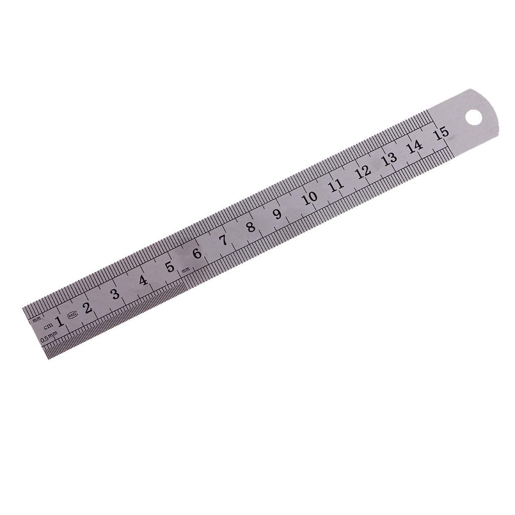 Stainless Steel Straight Ruler English/Metric , Sliver, 15cm