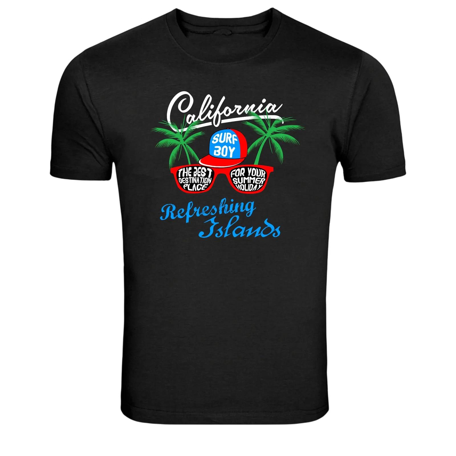 California Surf Boy Refreshing Islands Beach Graphic T-Shirt XS