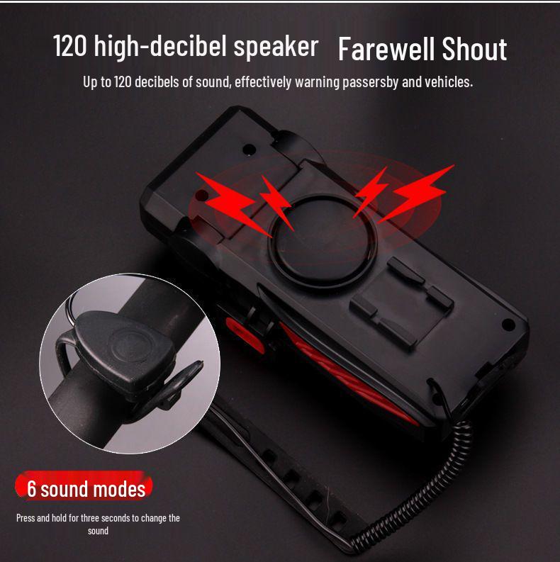 4-in-1 Bicycle Light: Headlight, Phone Holder, Horn & Power Bank for Night Riding