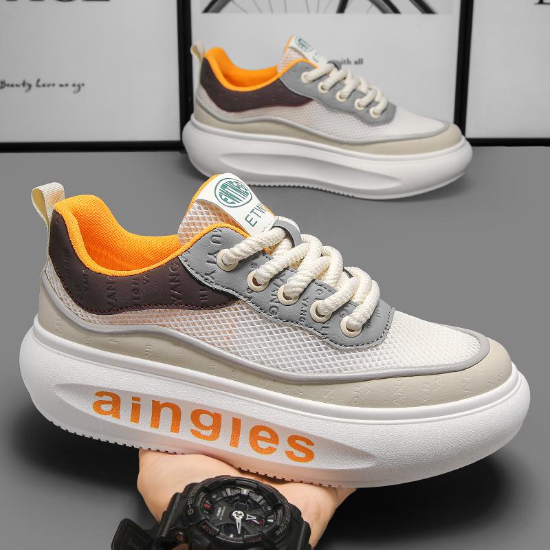 

Модные дизайнерские туфли для досок, модная повседневная мужская обувь, новинка 2024 года, спортивная обувь, мужские туфли для скейтборда на толстой подошве 39 оранжевый