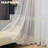 1 pièce Rideau transparent en dentelle exquise avec broderies Rideau de fenêtre élégant filtrant la lumière pour salon chambre à coucher Décoration de maison