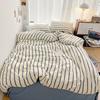 INS Stripe Series Printed Soft Bedding Set Duvet Cover Bedclothes Bedspread Pillowcases Flat Sheets Comforter Sets for Girls