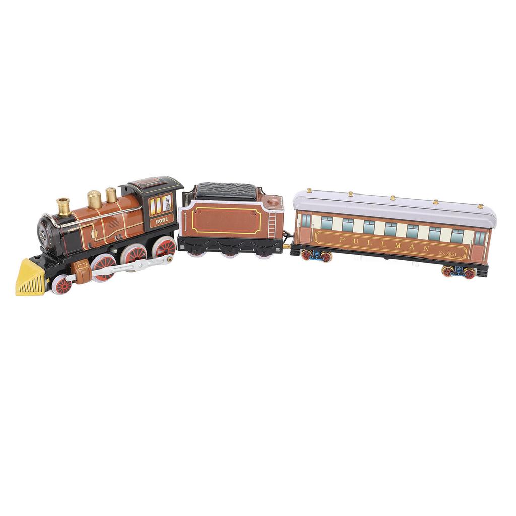 Windup Train Toy Tinplate Handmade Decorative Train Model for Bar Stores Home Decor Photo Props