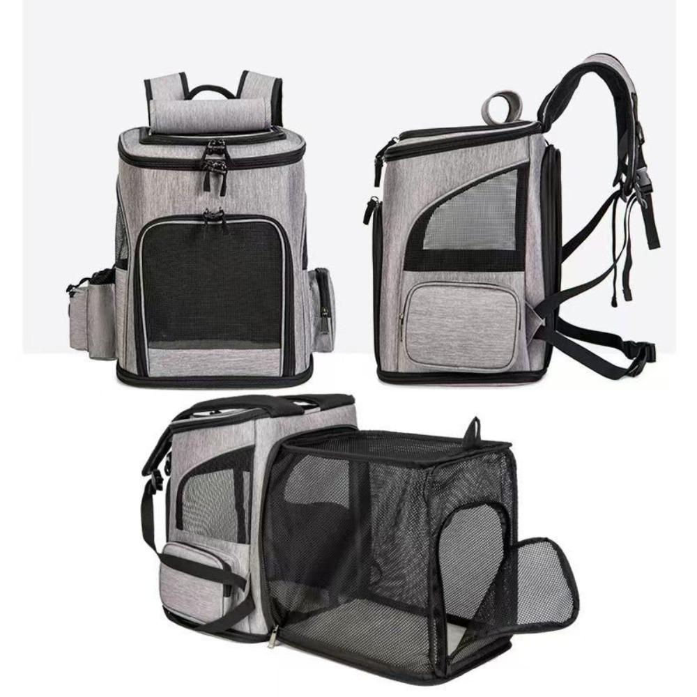 Expandable Pet Cat Carrier Backpack Mesh Breathable Travel Bag for Small Dogs Portable Multi-Function Pet Transport Backpack