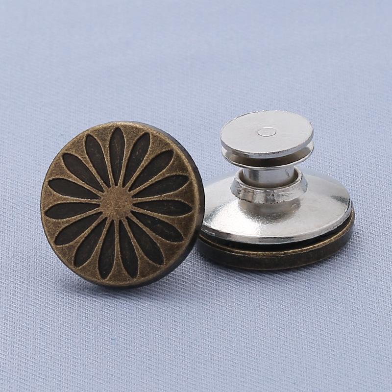 

Регулируемая металлическая пуговица для джинсов I-образной формы для похудения талии 17 мм - съемная и без гвоздей