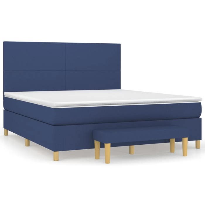 Maison Exclusive - Lattenrost-Bettgestell mit Matratze Blau 180x200 cm Stoff