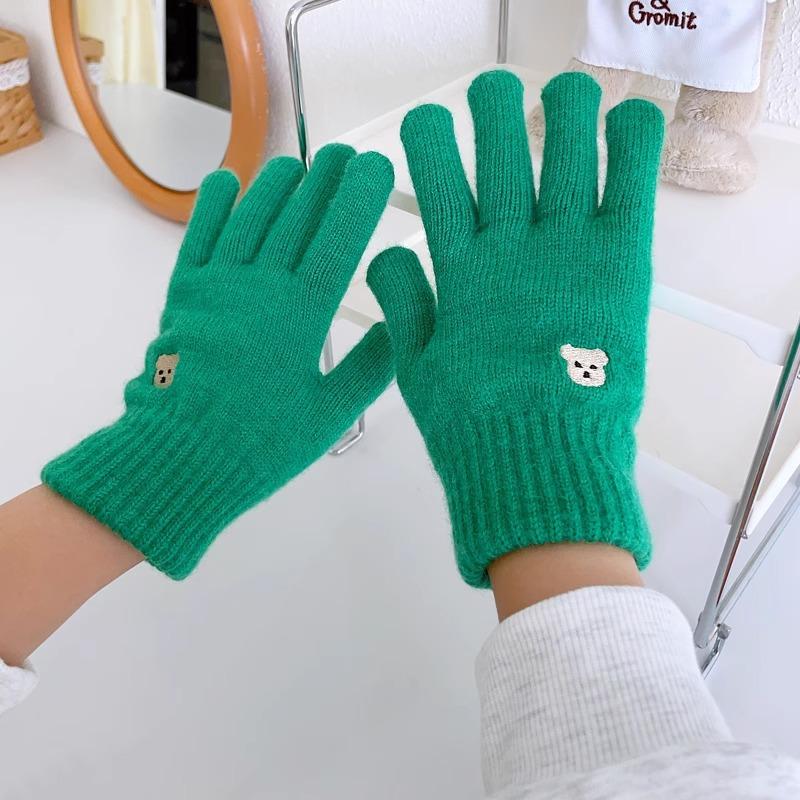 

Winter Cute Knitted Gloves Winter Gloves Touch Screen Playing with Mobile Phone for Cold Protection One Size