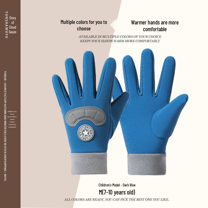 Kids' Winter Non-Slip Warm Outdoor Sports Gloves for Skating, Biking, and Skateboarding