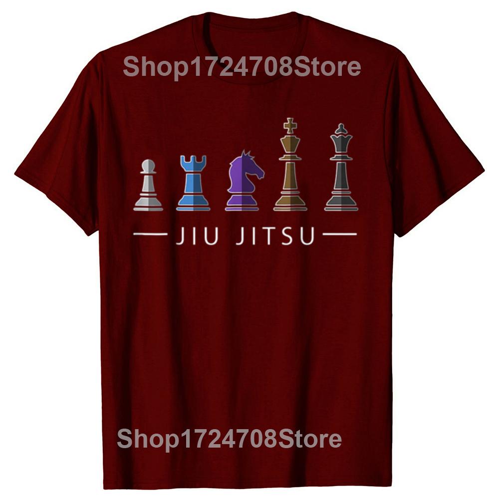 Funny BJJ Brazilian Jiu Jitsu Chess Belt Fighter T-shirts Men Women's Fashion Casual Tshirt 100% Cotton Loose Oversized T Shirt