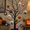 Indoor Halloween Decorations 16 Pcs Hanging Ball Decor, 6cm Skull Witch Eye Ornaments Decorative Accents for Ghost Tree, Spooky Window Yard