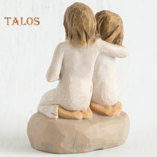 Resin Sister Figurine Tabletop Sisterhood Friendship Ornament Living Room Bedroom Decor Girls Sisterly Love Sculpture for Sister Friends Gift