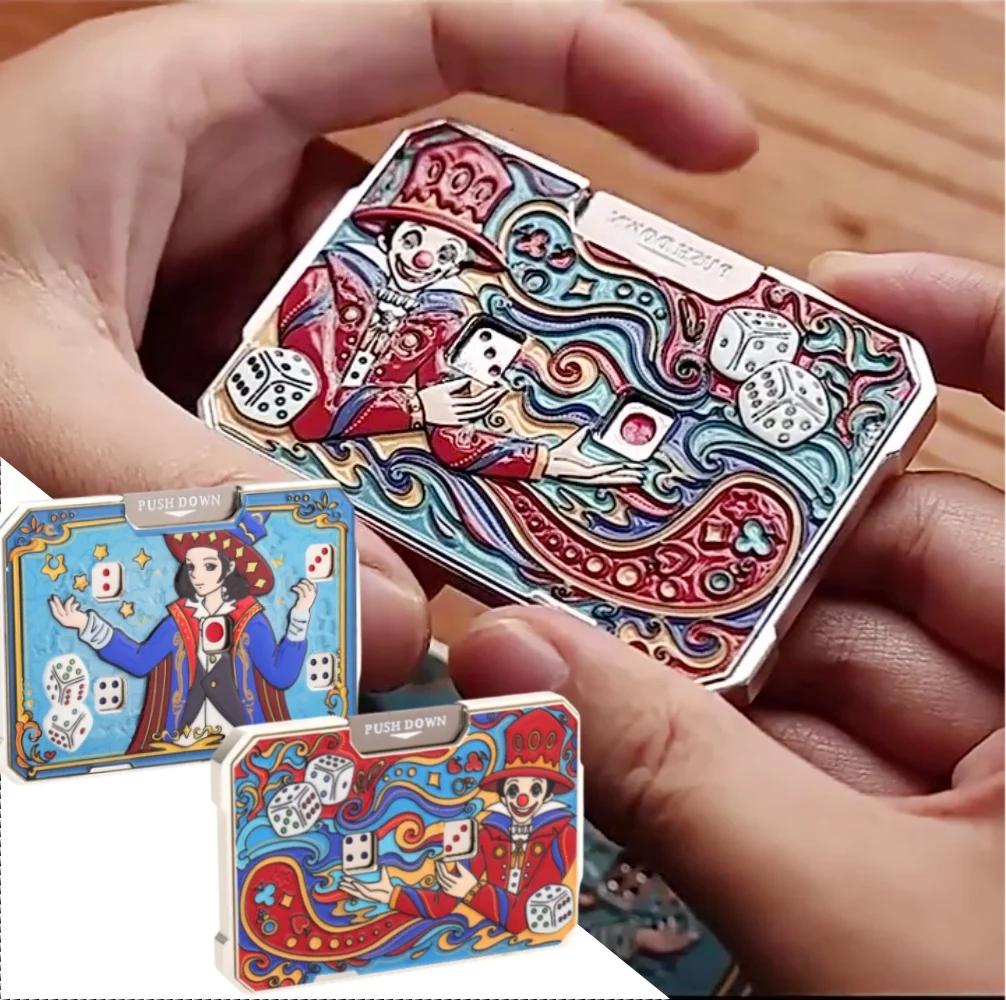 Metal Dice Theme Press Rotating Fidget Roller Spinner EDC Office Desk Stress Relief Toy Party Game Portable Relieve Tool