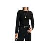 Karl Lagerfeld Casual Outing Party Light Luxury Half High Neck Letter Print Pullover Long Sleeve Sweater Women Sweater Black K27L2325