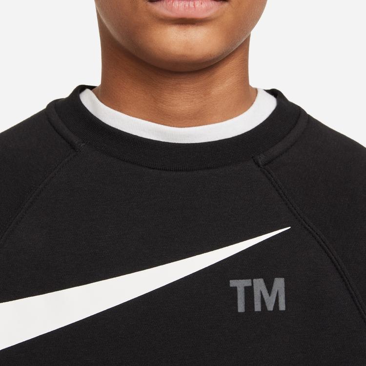 Nike Μπλούζα Πλεκτή με Μεγάλη Λογότυπο Εκτύπωση Κοντομάνικη Μαύρη DD8726-010