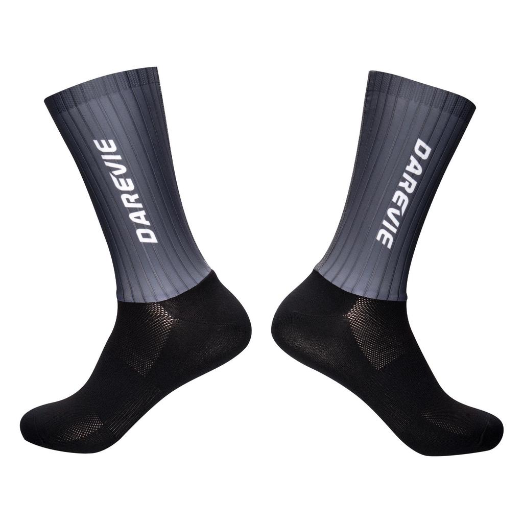Calzini da Ciclismo Brave Darevie Aero - Lycra a Righe, Traspiranti, Design Aerodinamico