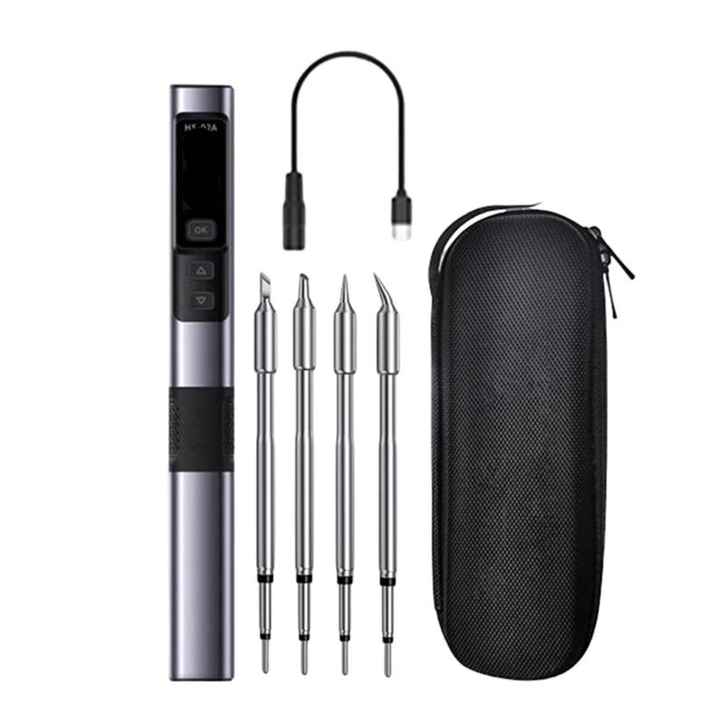 Fast Heating Intelligent 100W Soldering Iron with Auto Sleep Function and ESD Protective for Safe Welding Operations