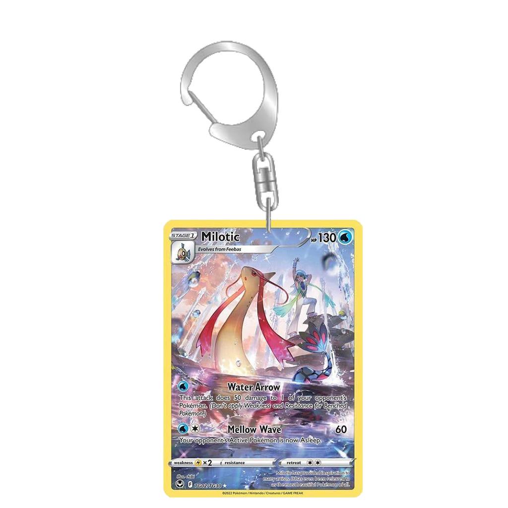 Anime Acrylic Keychain for Diancie Gardevoir Leafeon Milotic Eevee Evolutions Team Rocket Card Key Ring Self-Made Bag Pendant