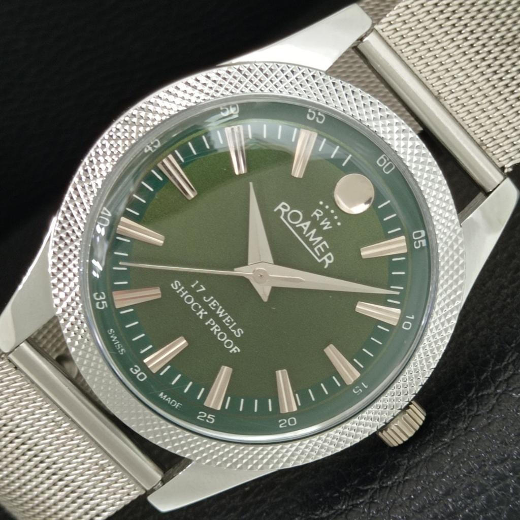 

HAND-WINDING SWISS MENS REFURBISHED VINTAGE GREEN COLOR DIAL WATCH a707134-1