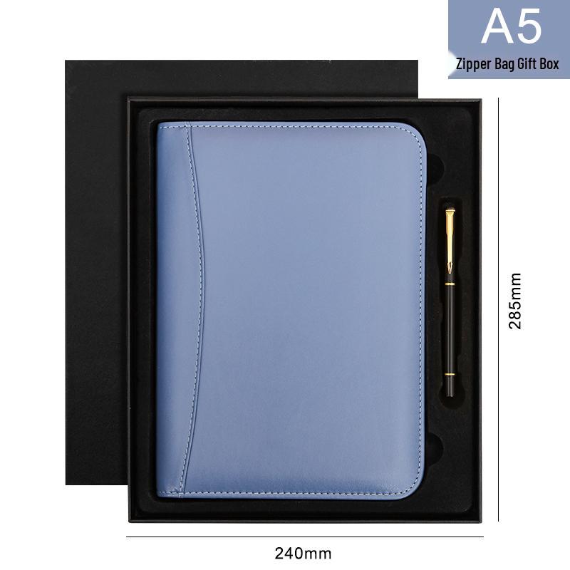 B5 Loose-Leaf Business Notebook with Calculator – Thick Cowhide Multifunctional Stationery