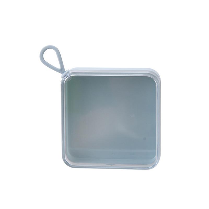 1 Pcs Multi-Functional Powder Puff Storage Box with Lanyard - Portable Transparent Empty Box Clean Ideal for Business Trips