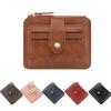 Simple PU Leather Women's Card Bag Zipper Large Capacity Men's Wallet Business Card Holder for Male And Female