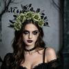 Comfortable Gothic Headwear for Girls Halloween Rose Headband, Flower Leaf Crown Hair Hoops Bands, Elegant Style Headband Headpiece Hairband