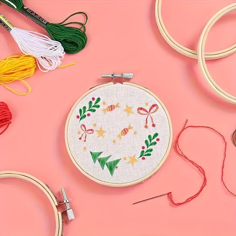 20 Embroidery Hoops Adjustable Size Range of 8cm for DIY Hand Embroidery Flower Fixing Rings Cross-stitch and Mosaic Making Tool