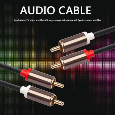 TV Amplifier Speaker Cable Cord 2 RCA To 2 RCA Small 1m 2m 3m Male To Male Audio Household Music Audio Decoration