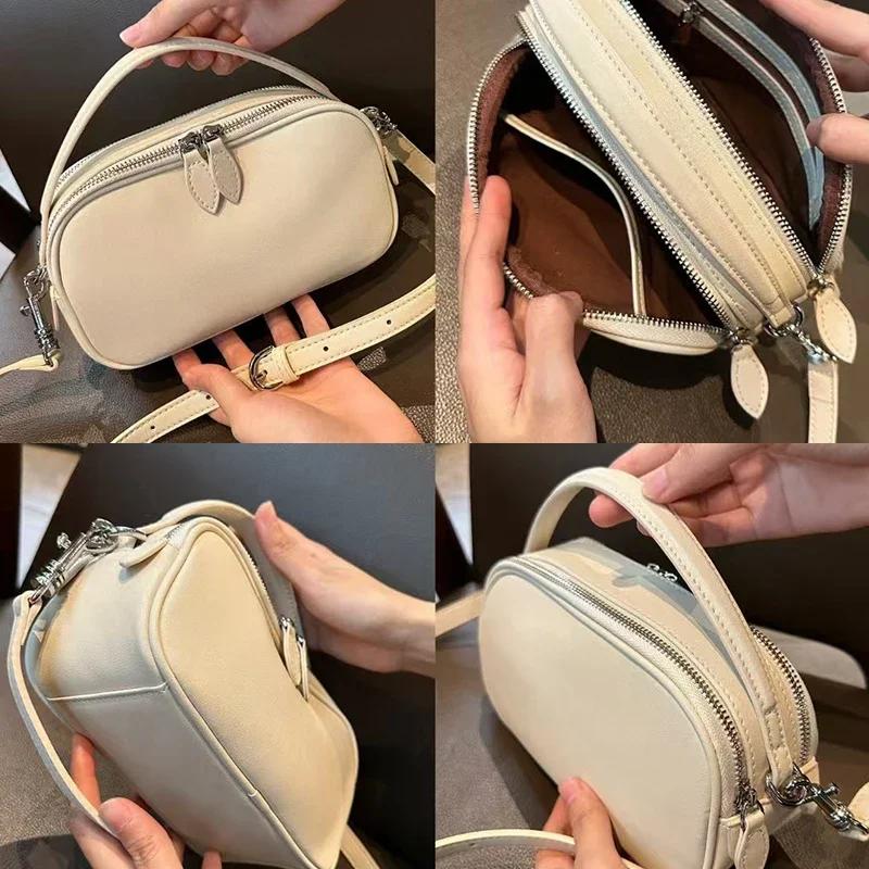 Women Luxury Real Split Cowhide Leather Crossbody Saddle Bag Soft Small Square Shoulder Bag For Female Casual Handbag Wholesale