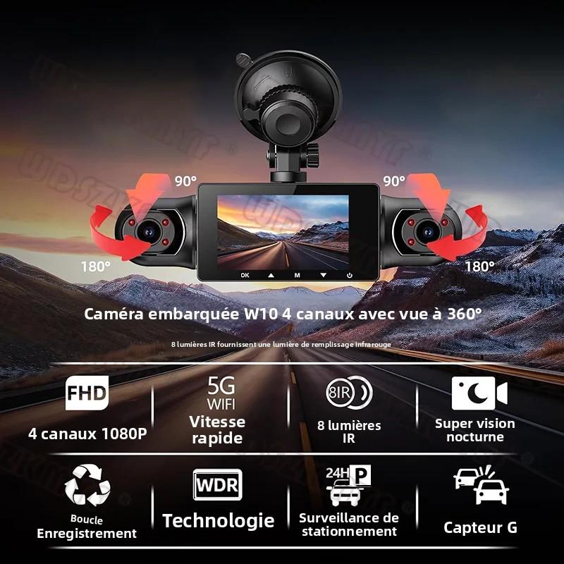2K 360° Car Dash Cam 4 Channels Video Recorder Car DVR Front Left right Rear View Camera car accessorie Black Box For SUV Toyota