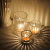Creative Vertical Stripe DIY Aromatherapy Candle Glass Holder - High Temperature Resistant & Transparent Candlestick Cup