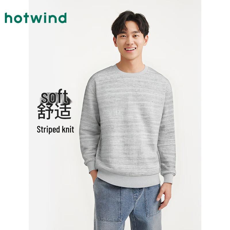 Hotwind Men s Striped Crew Neck Sweatshirt XL