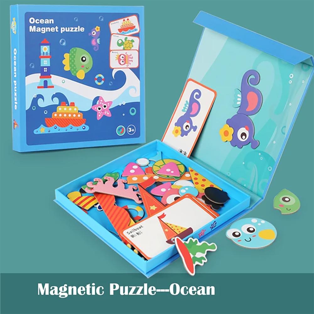 Non-Toxic Magnetic Puzzle Children Face Dress Up Game Book Shaped S.T.E.M. Montessori Toys Learning Educational Gift For Ages 3+