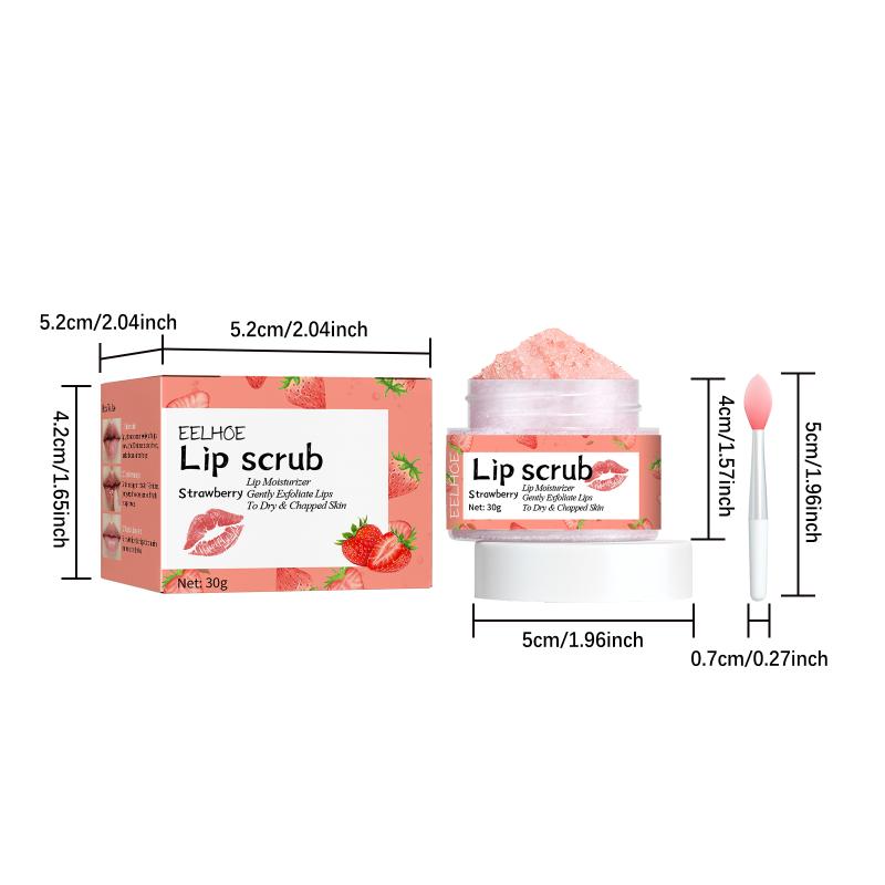 Eelhoe Lip Scrub Fruit Strawberry Orange Honey Brightening Exfoliating Deep Cleaning Dead Skin Lipstick Moisturizing Lip Care