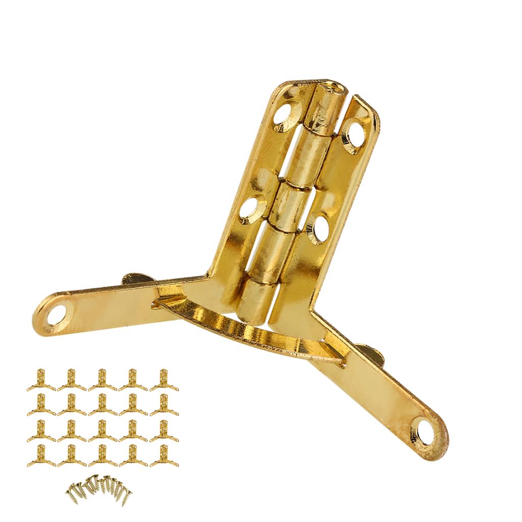 20pcs 90 Degrees Angle Support Spring Hinge for Small Jewelry Wine Case Watch Box Wooden Lid