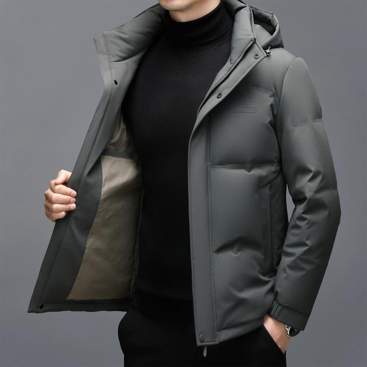

Men s Thickened Winter Down Jacket with Detachable Hood - Fluffy, Warm, Cold-Protection Outerwear 2XL