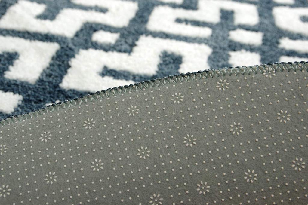 IKEHIKO Rug, Carpet, Round, Scandinavian Pattern, Non-Slip, Hand Washable, Navy, Approx. 160cm Round #9629149