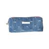 Jeans Fabric Pen Case Large Bowknot Pencil Bag Spacious Compartment Travel Makeup Bag for Student Women Travel Essential