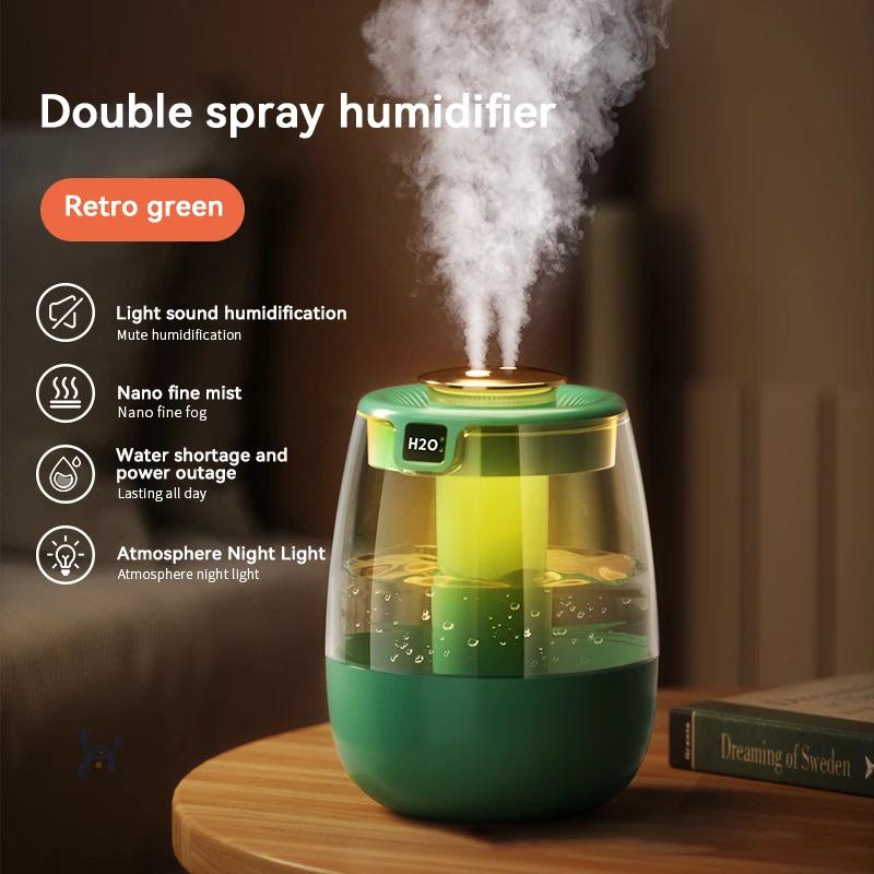 Luftbefeuchter, 1300 ml großes Fassungsvermögen, ultra-leise, Dual-Spray-Befeuchter geeignet für Zuhause, Schlafzimmer und Babyzimmer