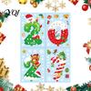 Santa Claus Snowman Elk Decals 4 Sheets 2027 Christmas New Year Window Clings, Double Sided Static Sticker with Holiday Party Glass Ornaments Reindeer