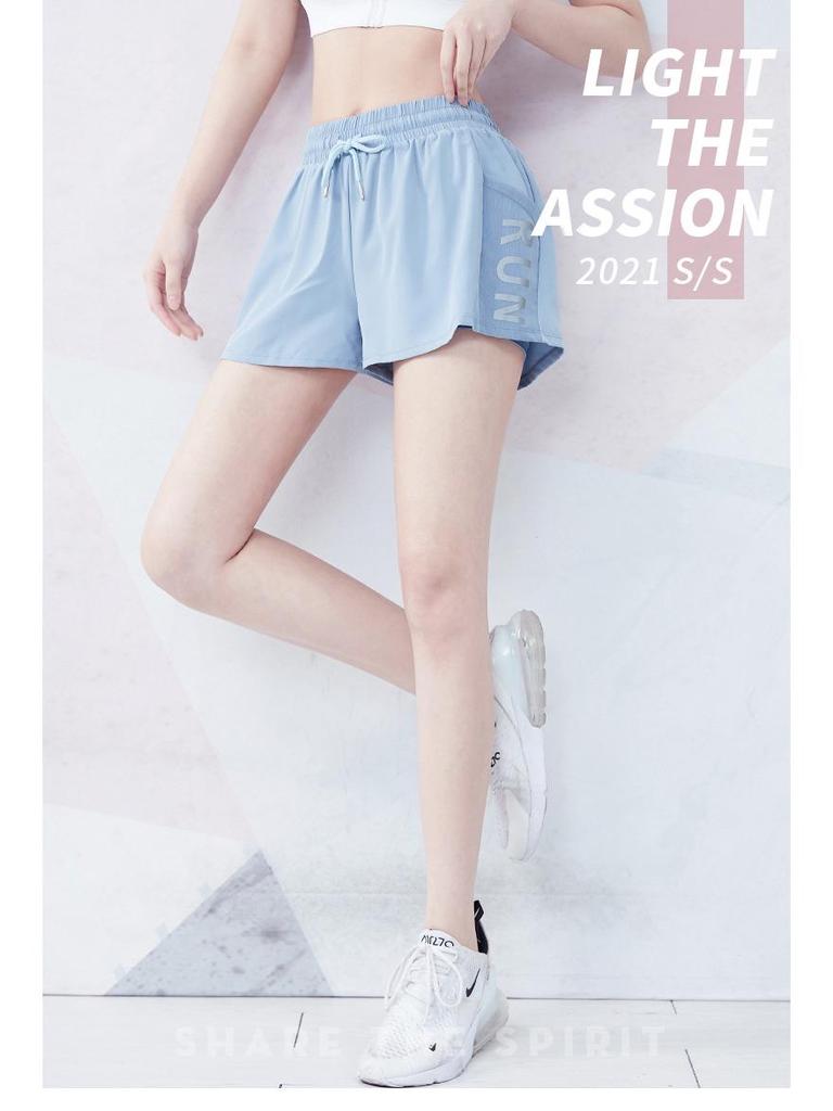 Women’s Quick-Dry Yoga Running Shorts with Pockets - Loose Fit, Two-Piece Look, Anti-Exposure Design, Fitness & Casual Wear