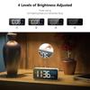 Digital Alarm Clock Temperature Display Portable Bedside Music Clock for Home Office Bathroom Dual Alarms Ringtones Rechargeable
