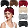 European & American Wide Women's Elastic Headband - Yoga, Running, Sweat-Absorbing, Cross Style Hair Accessory